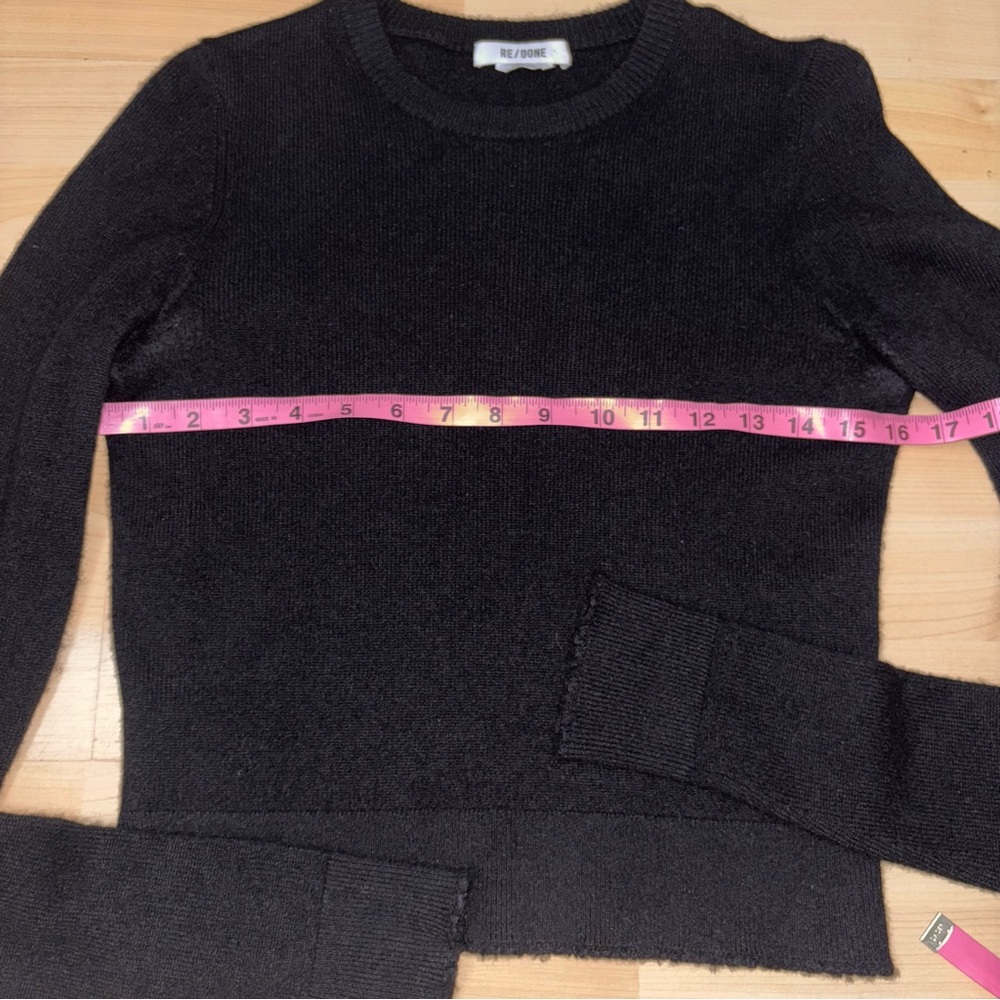RE/DONE 100% Cashmere Crewneck Long Sleeve Top Black Small Natural Fiber Staple - Picture 7 of 14